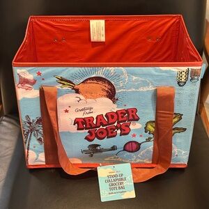 New! Trader Joe's Collapsible Grocery Tote Bag / NWT